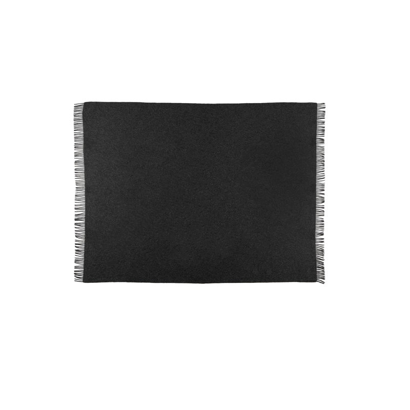Jeté en laine recyclée et écossais L 73 po x l 59 po Fibre par Auskin, Noir
