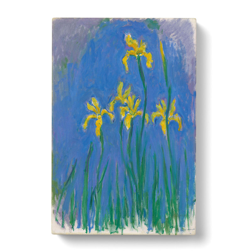 Yellow Irises Study by Claude Monet - Wrapped Canvas Painting, 50cm H x 35cm W x 3cm D