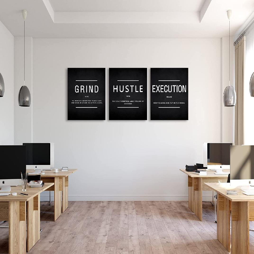 Trinx Entrepreneur Bundle Inspirational Grind Hustle Success Execution  Framed On Canvas Pieces Textual Art Wayfair