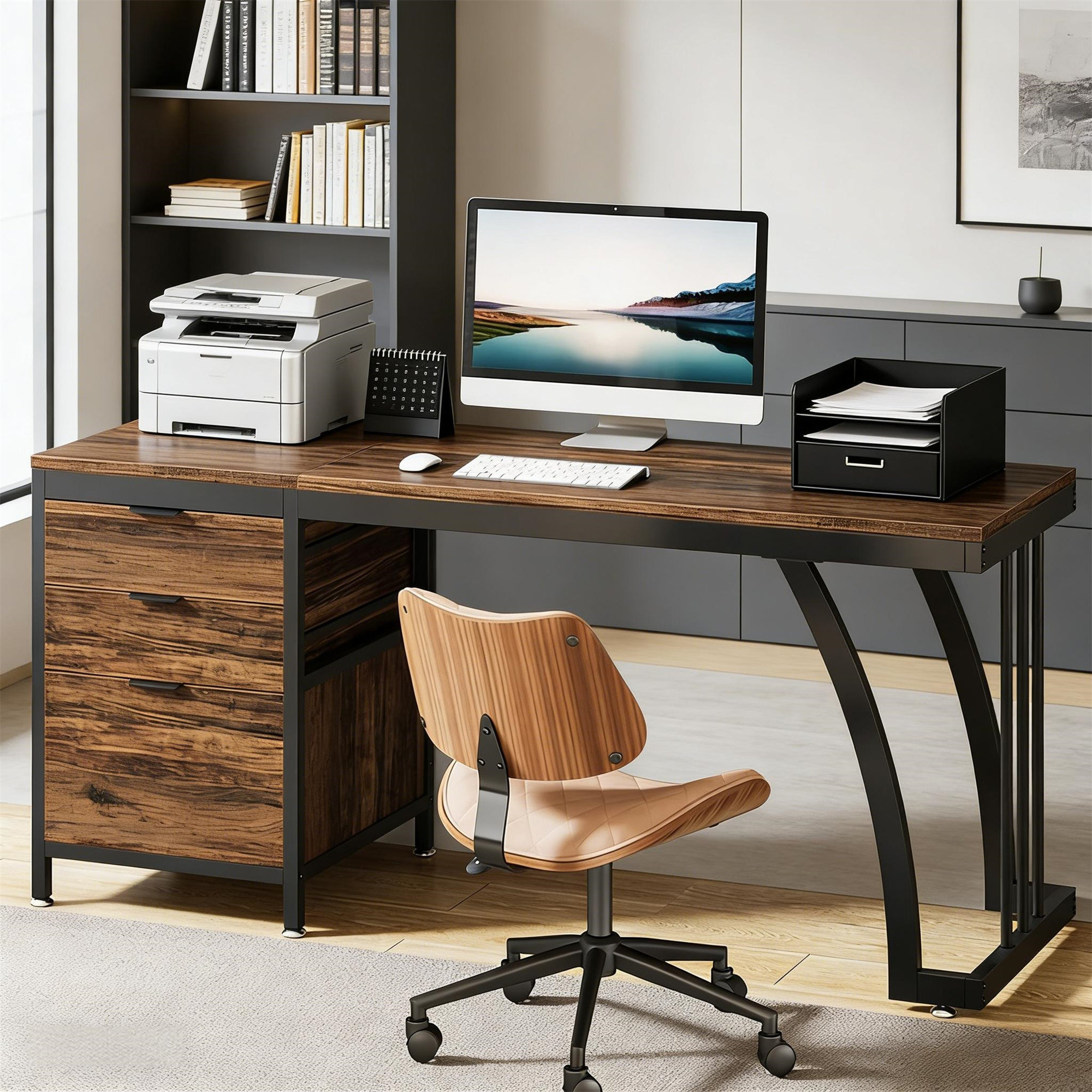Trent Austin Design Spacious Office Computer Desk With Elegant Writing ...