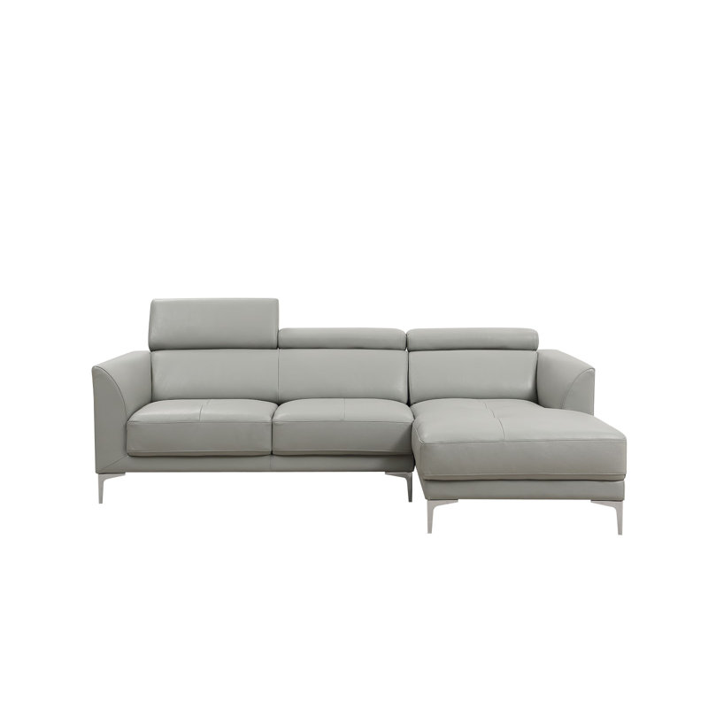 Purtee Upholstered L-Shaped Sectional, Right Hand Facing, Gray