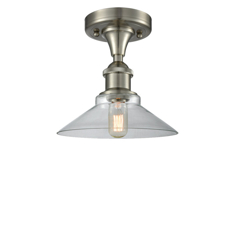 Naya Glass Semi Flush Mount, Brushed Satin Nickel