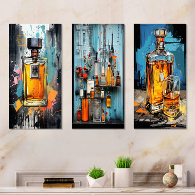 Fragrant Bottles Of Art Deco Perfumes I - Perfumes Canvas Art Print Set Of 3