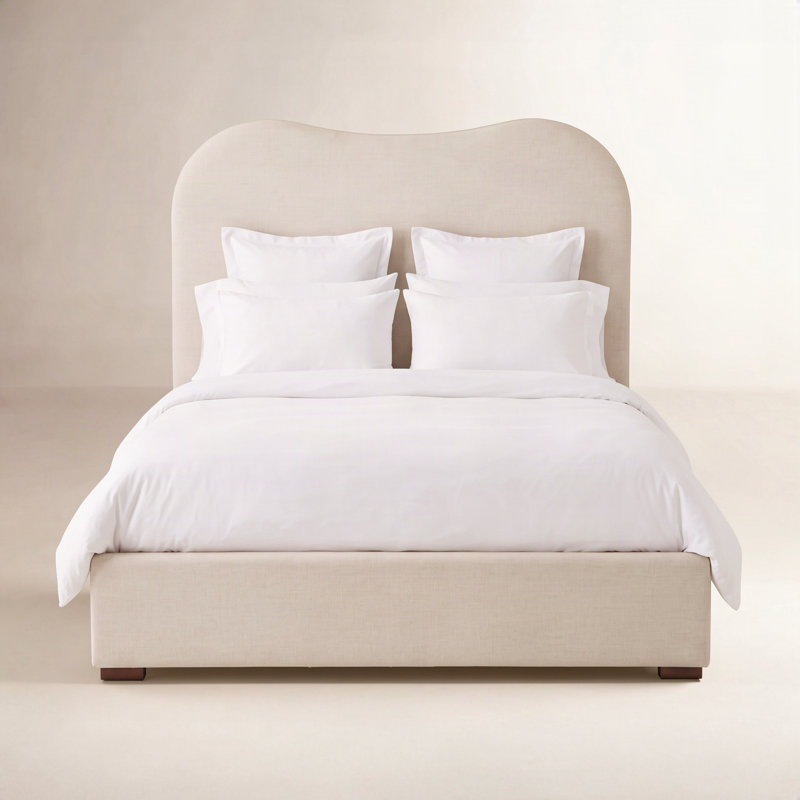 Lit tapissier festonné Marcie, Grand, Or Bianca; 0809-33, Bleu marine