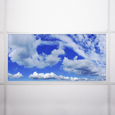 Cloud Classroom Fluorescent Light Covers for Ceiling Lights - For 2x4 Light Fixture - by Octo Lights
