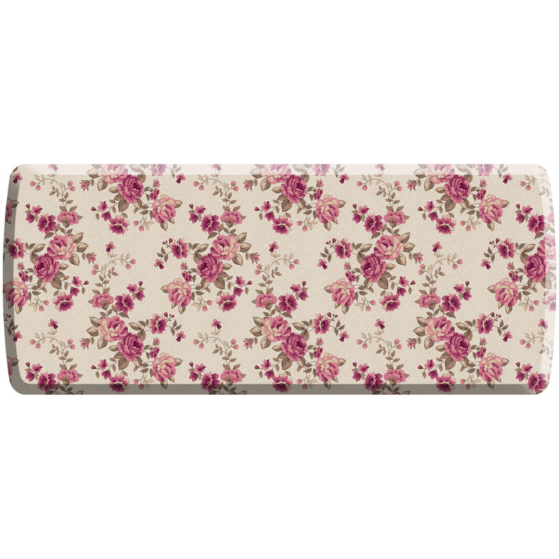 Anti-Fatigue Kitchen Comfort Mat, English Garden Rose Pattern In Linen, Tapis de couloir 2 pi 6 po x 6 pi, Rose héritage