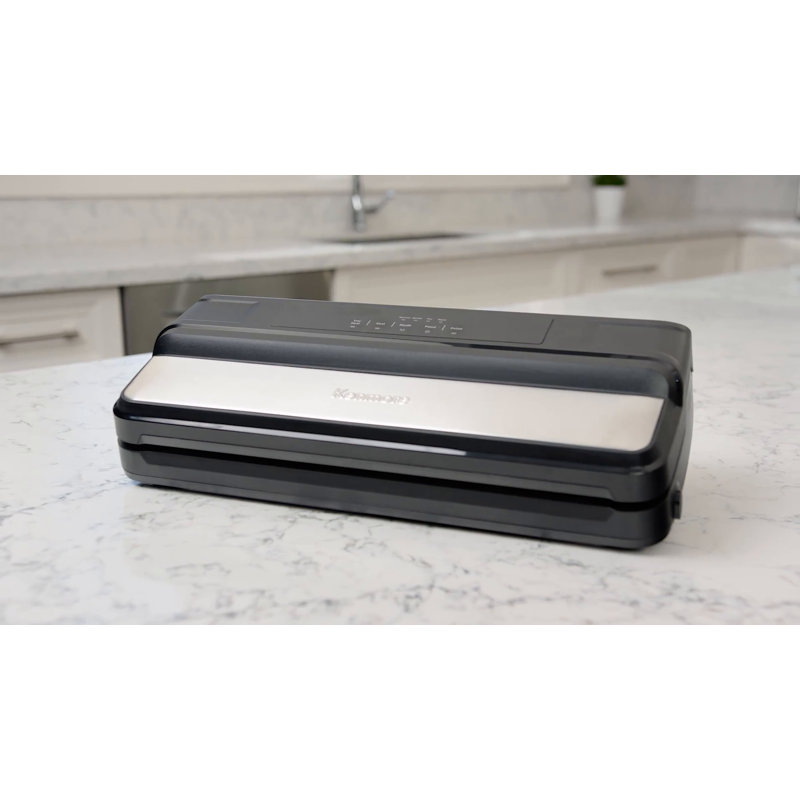 Kenmore Black and Silver Stainless Steel Vacuum Sealer with 7 Preset Modes