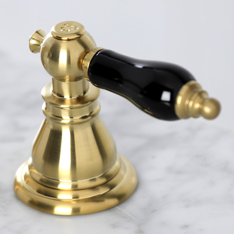 Robinet de salle de bain à large entraxe avec bonde Duchess, Laiton brossé