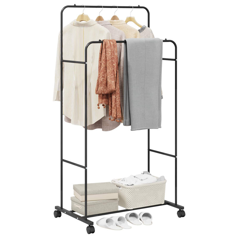 80cm Rolling Clothing Rack, Black