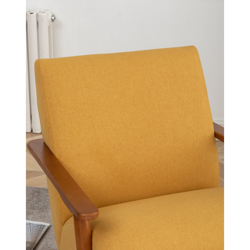 Andablo Upholstered Armchair, Plush Yellow Linen
