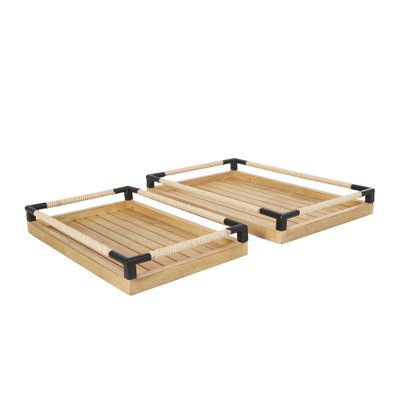 Solid Wood Tray - Set of 2