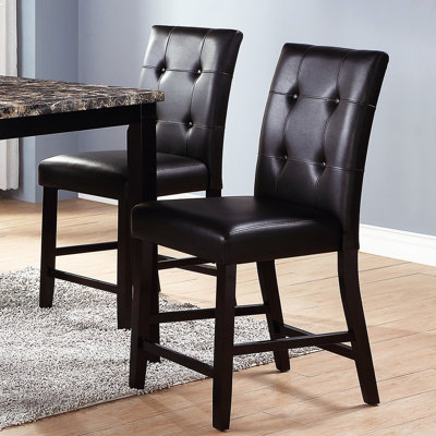 Sièges de comptoir, de 2, structure en bois de bouleau, similicuir, convient aux chaises de salle à manger (paire), avec base, revêtement en cuir, capacité de poids de 250 lb, nécessaire