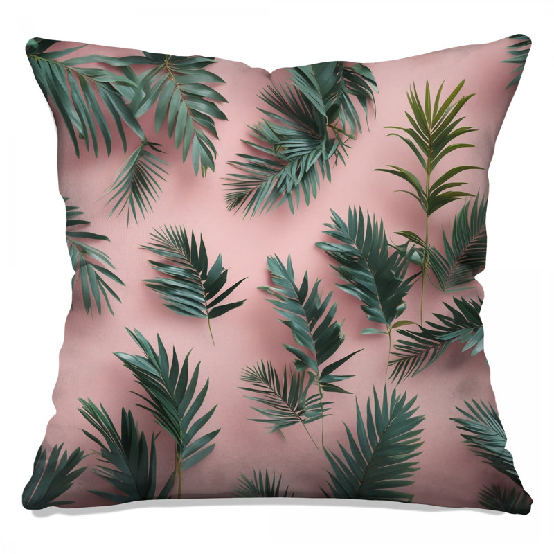 Coussins verts Green Palm Leaves, 20 x 20 pouces