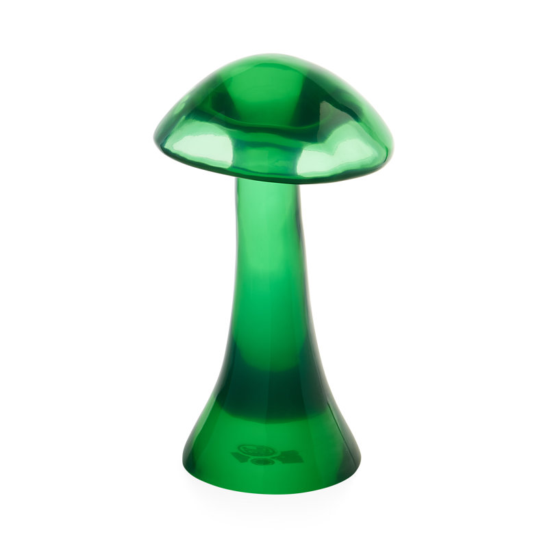 Acrylic Mushroom Sculpture, 16" H x 9.25" W x 9.25" D, Green
