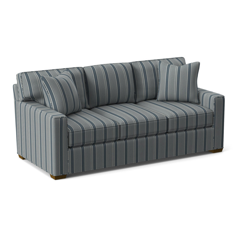 Gramercy Park Sofa, Light Blue Performance Fabric; 0851-55, Havana Finish