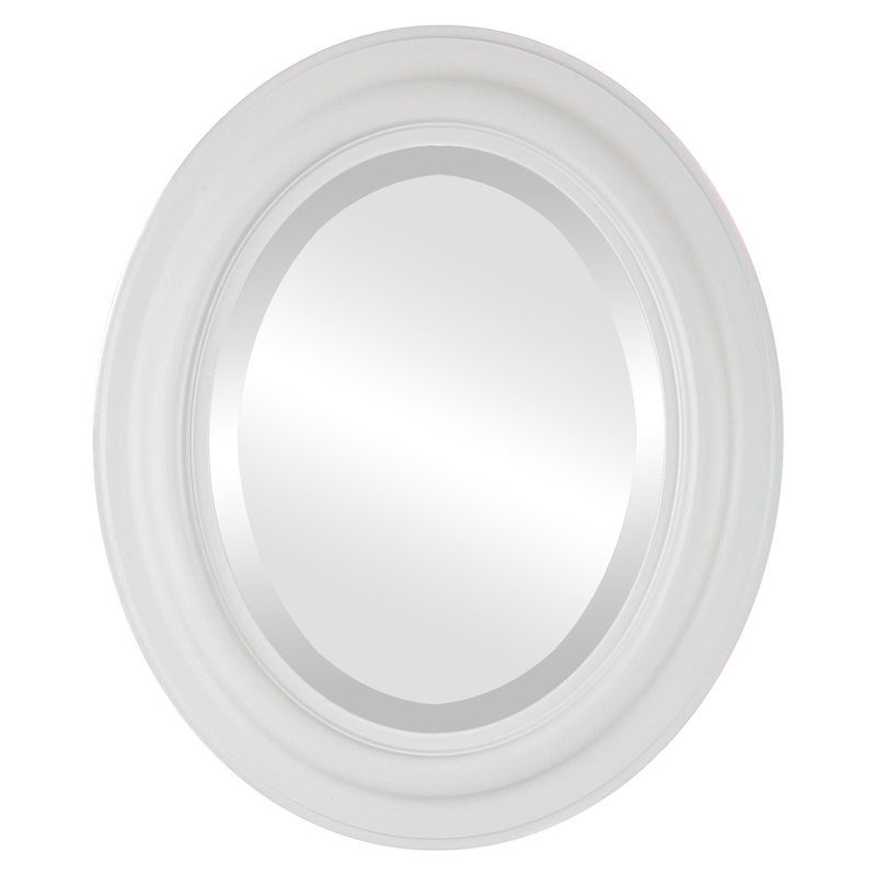 Miroir d'appoint, 21 po x 17 po, Lin blanc