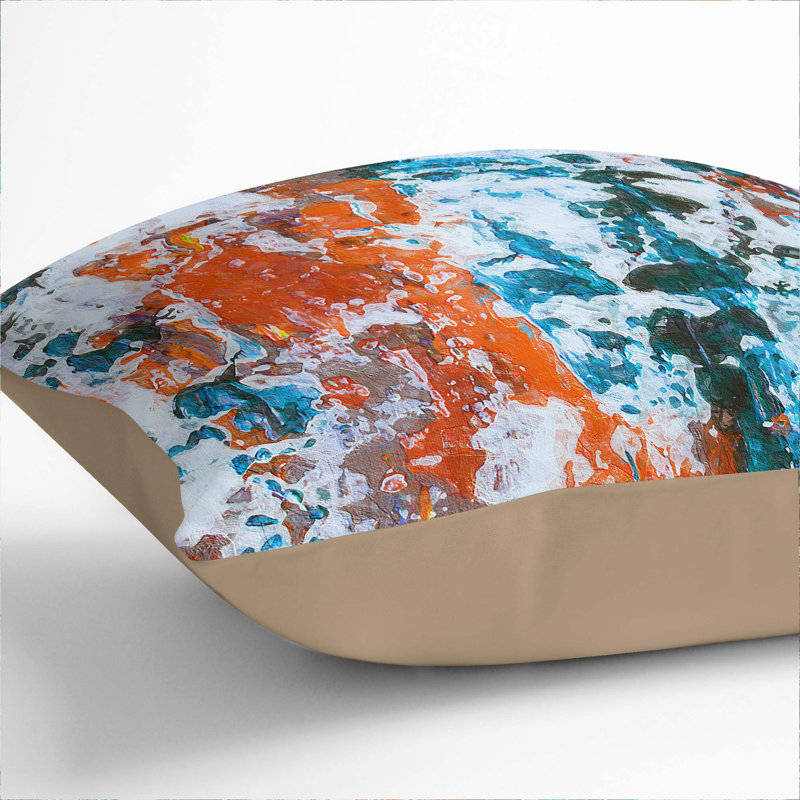 Abstract Square Throw Cushion, 40 x 40 cm, Stone