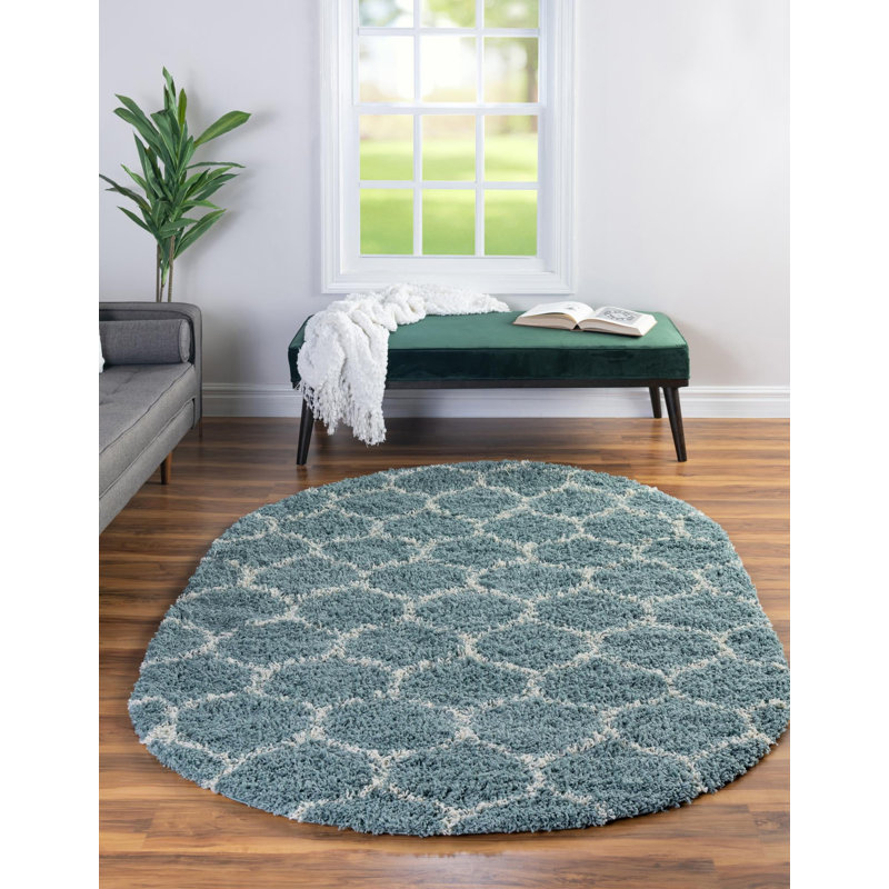 Geometric Indoor Rug, Oval 4' x 6'