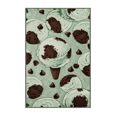  Tapis lavable crème glacée chocolat et menthe