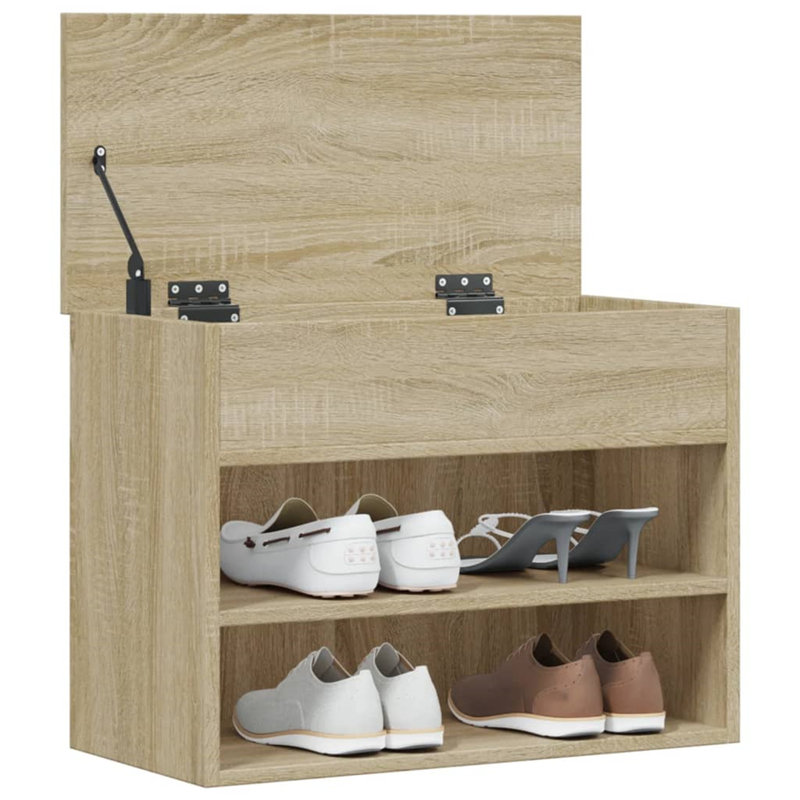 Berlon 6 Pair Shoe Storage Bench, Natural Wood