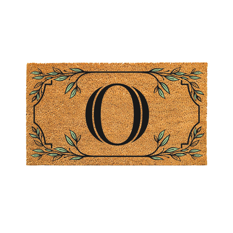 Tapis monogramme en fibre de coco, lettre «O»