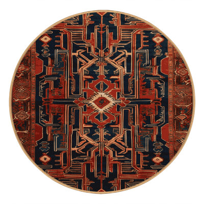 Machine Washable Art Deco Brown Area Rug