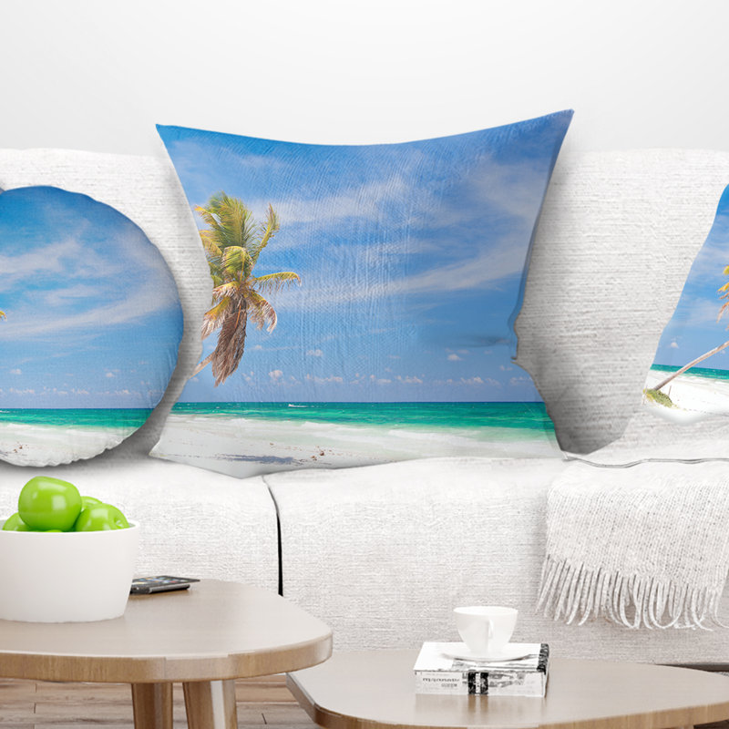 Coussin décoratif palmier à beach solitary, 16 po x 1 po, Coussin décoratif