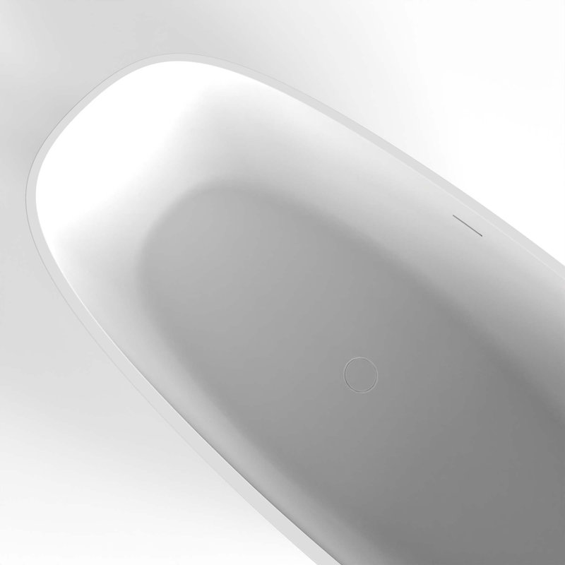 66.9" Freestanding Solid Surface Soaking Bathtub