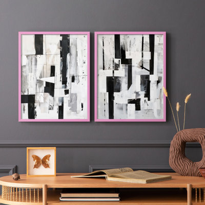 ABSTRACT Series XXVIII - Impression encadrée de qualité supérieure - prête à être accrochée - aucun clou requis - aucun clou requis