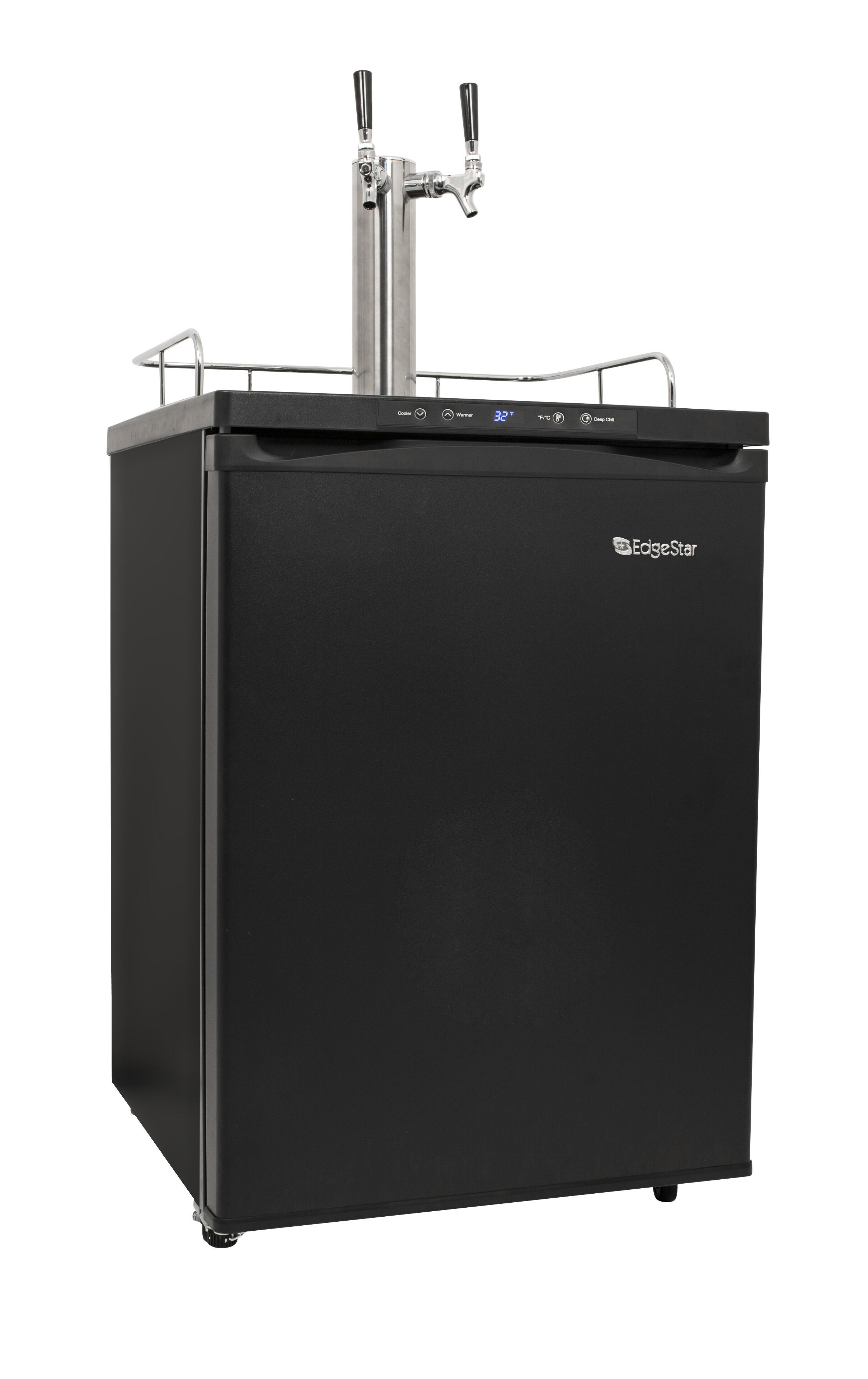 EdgeStar 5.6 Cubic Feet Dual Tap Freestanding Kegerator with Adjustable