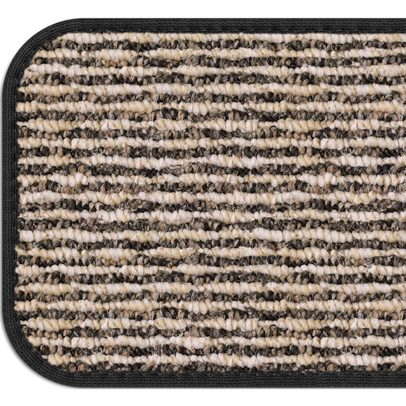 Ensemble de 15 tapis d'escalier intérieurs amovibles House, Home and More - ondulation noire, Rectangle 8 po x 1 pi 11 po