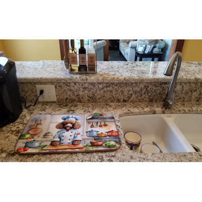 Chocolate Poodle The Chef Dish Drying Mat