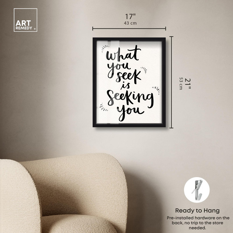 «Seeking Loop Shadowbox Print Quotes Art Prints» par Art Remedy, Noir, H 21 po x l 17 po