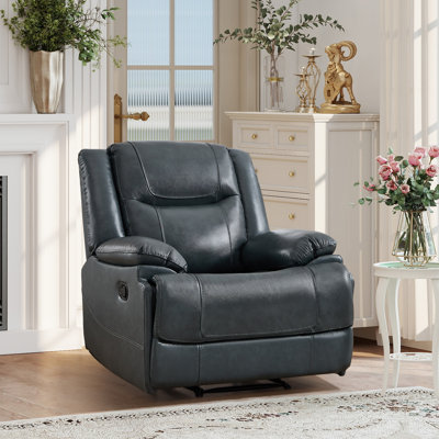 37.4" W Genuine Leather Recliner