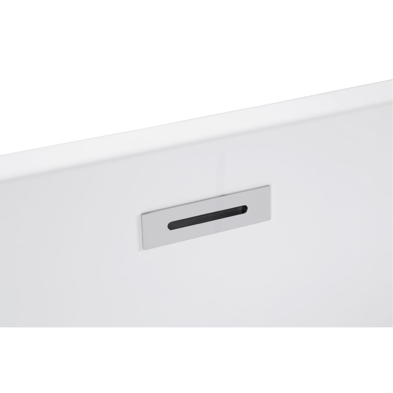 43"  Acrylic Freestanding Bathtub ,Spacious Rectangle Shape, Gloss White Finish, Chrome Overflow & Pop-Up Drain CUPC Certificate