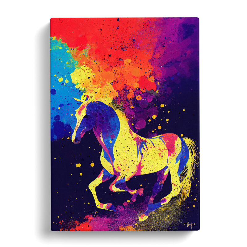Paint Splash Horse No.5 Abstract - Wrapped Canvas, 50cm H x 35cm W x 3cm D