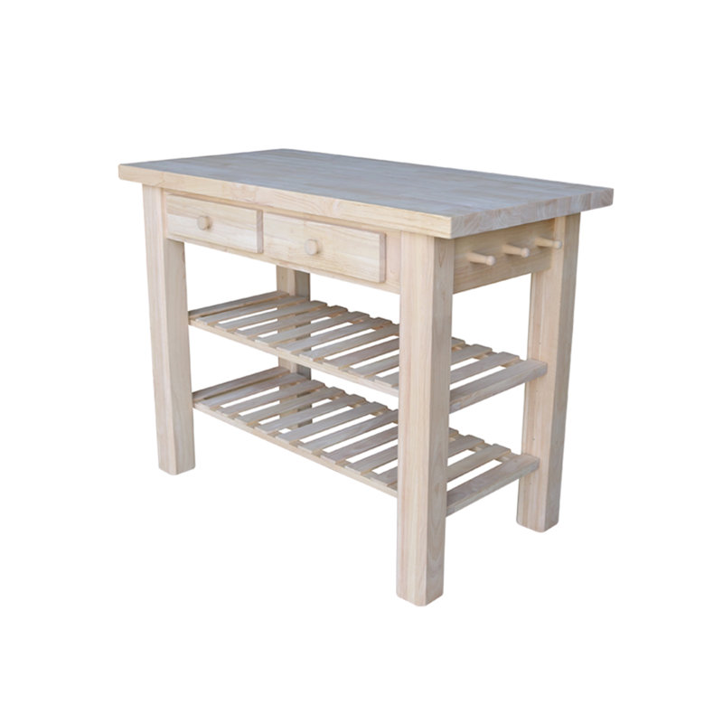 Supranowitz Kitchen Island with Butcher Block Top