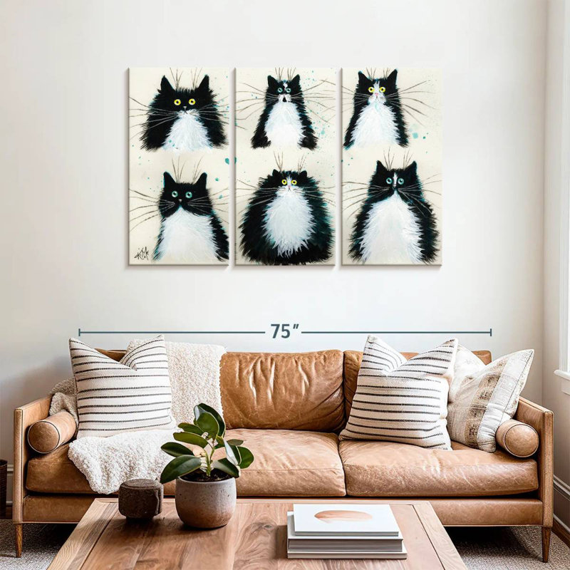Tuxedo Cats, 36" H x 57" W