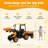 24V Ride on Tractor for Kids with Trailer & Front Loader, 3-in-1 Electric Construction Vehicle, Dual Motors, All-Terrain Wheels, MP3/USB/Bluetooth, LED Lights, Outdoor Gift for Ages 3-8 (Yellow)-116547193