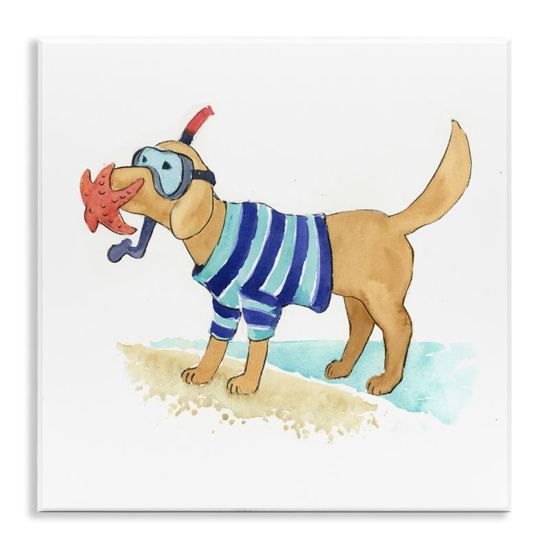 Art mural "Sandy Dog with Snorkel" par Geoff Allen