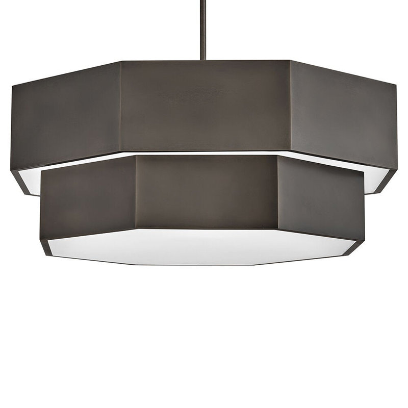 Hinkley Facet Convertible Chandelier, Black Oxide
