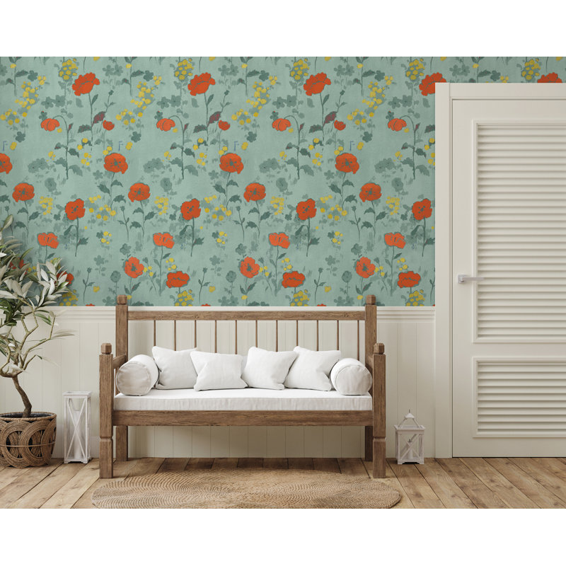 Paule Marrot Floral Wallpaper Double Roll, Green