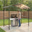 Pavillon de jardin barbecue 8X5Ft - structure en acier, plateau en polycarbonate à deux niveaux et tablettes incluses