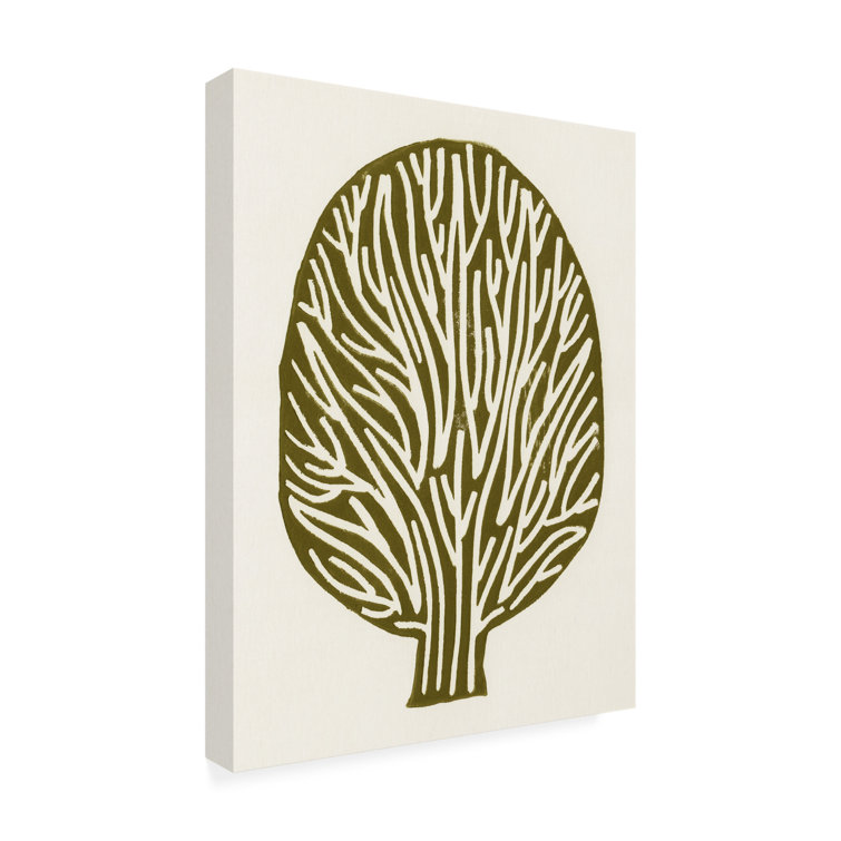 Winston Porter Linocut Tree On Canvas Print | Wayfair