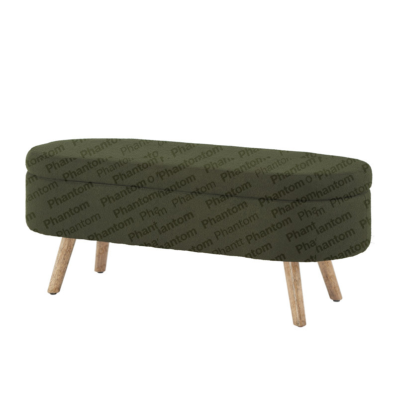 Banc de rangement avec repose-pieds ovale Luxury, Vert foncé