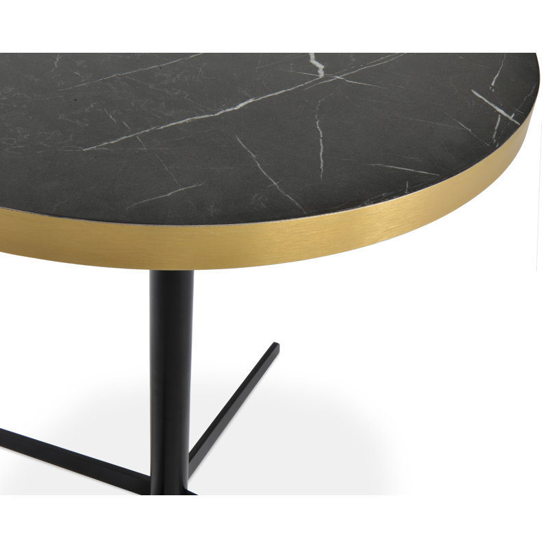 Diana Round Laminate Dining Table, Black, Black, 27" W x 27" L