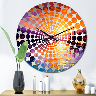 Horloge murale coucher de soleil avec reflets colorés III