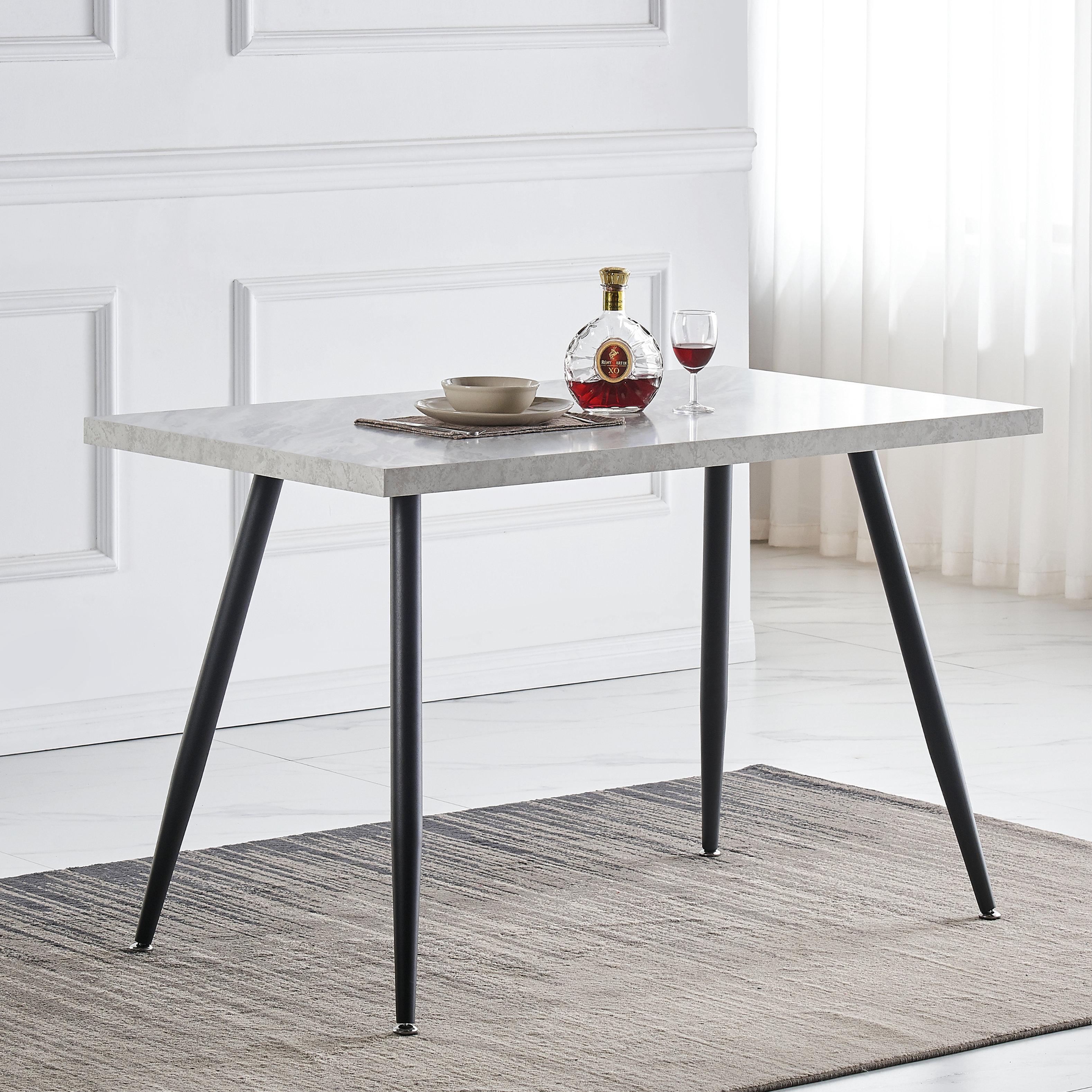 George Oliver Ernst Nordic Metal Base Rectangular Manufactured Wood ...