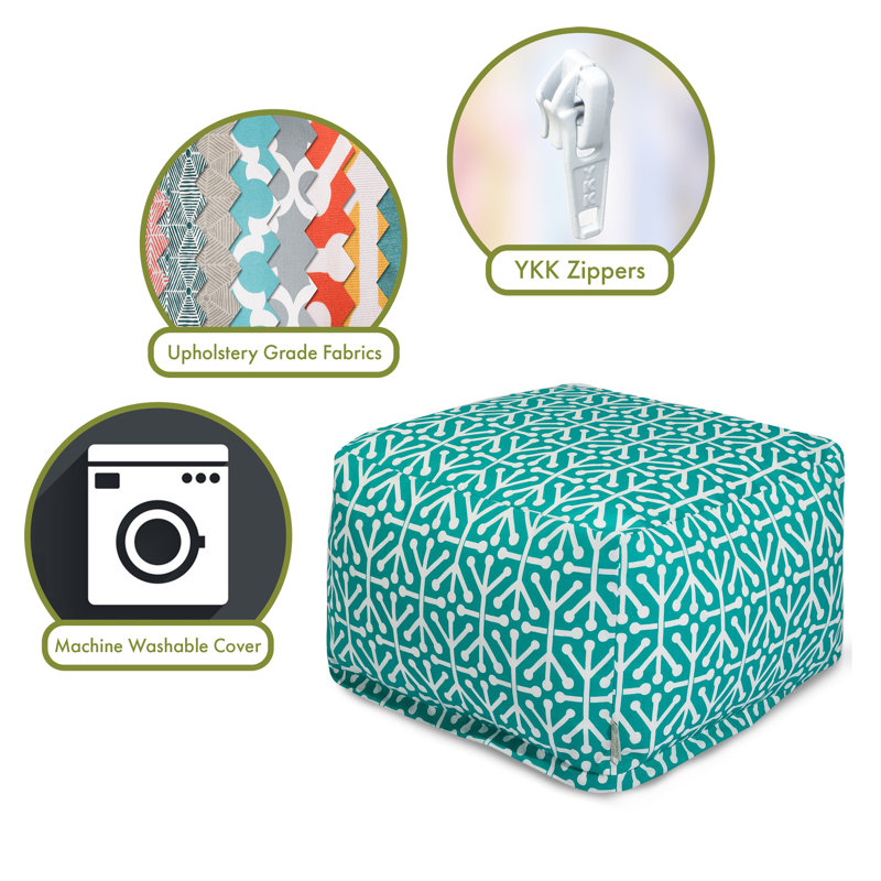 Nerys Outdoor Ottoman, Green