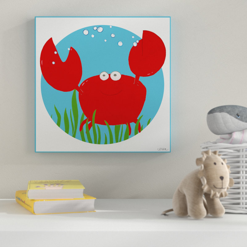 « calvin the crab », art sur toile, H 18 po x l 18 po x P 2 po
